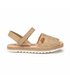 Girls Suede and Sackcloth Menorcan Sandals Padded Insole Velcro 225 Camel, by AngelitoS