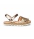 Girls Nappa Leather and Sequins Menorcan Sandals Padded Insole Velcro 224 Platinum, by AngelitoS