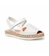 Girls Metallic Nappa Leather and Glitter Suede Menorcan Sandals Padded Insole Velcro 222 White, by AngelitoS