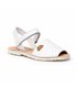 Girls Nappa Leather Menorcan Sandals Padded Insole Velcro 220 White, by AngelitoS