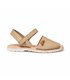 Girls Nappa Leather Menorcan Sandals Padded Insole Velcro 220 Camel, by AngelitoS