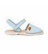 Girls Nappa Leather Menorcan Sandals Padded Insole Velcro 220 Sky Blue, by AngelitoS