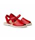 Girls Nappa Leather Menorcan Sandals Padded Insole Velcro 220 Red, by AngelitoS