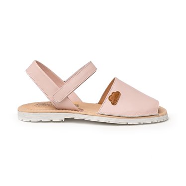 Girls Nappa Leather Menorcan Sandals Padded Insole Velcro 220 Pink, by AngelitoS
