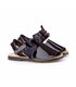 Girls Patent Leather Menorcan Sandals Satin Bow Velcro 206 Navy, by AngelitoS