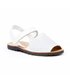 Girls Patent and Glitter Leather Menorcan Sandals Velcro 208 White, by AngelitoS