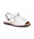 Girls Patent and Glitter Leather Menorcan Sandals Velcro 208 Silver, by AngelitoS