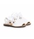 Girls Patent Leather Menorcan Sandals Satin Bow Velcro 206 White, by AngelitoS