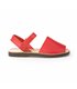 Girls Nappa Leather Menorcan Sandals Velcro 202 Red, by AngelitoS