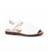 Girls Nappa Leather Menorcan Sandals Velcro 202 White, by AngelitoS