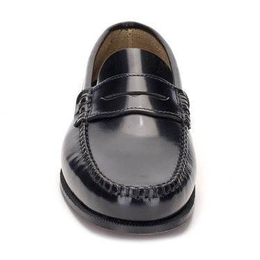 Man Leather Beefroll Penny Loafers 300 Black, by Latino