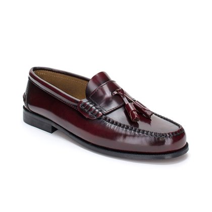 Man Leather Beefroll Loafers Tassels 302 Bordeaux, by Latino