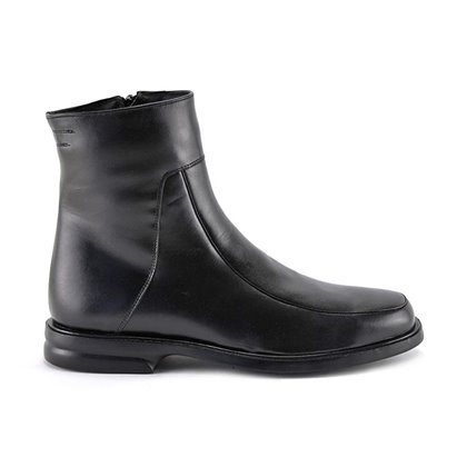 Man Leather Ankle Boots Rubber Sole Shearling Linning 6825 Black, by Latino