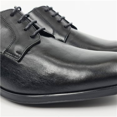 Men's Nappa Leather Derby Shoes Rubber Sole 9972 Black, by Latino