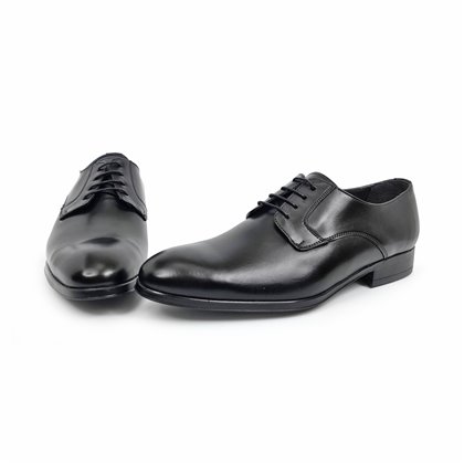 Men's Nappa Leather Derby Shoes Wide Fit 10431 Black, by Latino