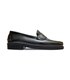 Man Leather Beefroll Penny Loafers Rubber Sole 350AL Black, by Latino