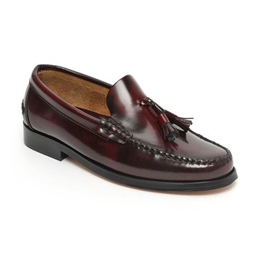 Man Beef Roll Leather Loafers Tassels 805MA Bordeaux, by Latino