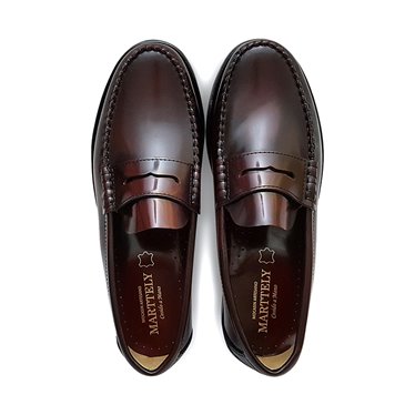 Man Leather Beefroll Penny Loafers Mask 800 Bordeaux, by Latino