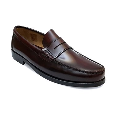 Man Leather Beefroll Penny Loafers Mask 800 Bordeaux, by Latino