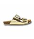 Woman Metallic Leather Bio Sandals Cork Sole Padded Insole 896 Platinum, by BluSandal