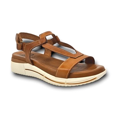 Woman Leather Low Wedged Sandals Padded Insole 166 Leather, by Blusandal