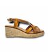 Woman Leather Low Wedged Sandals Padded Insole 44510 Leather, by Blusandal