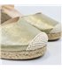 Womens Leather aNd Fabric Low Wedged Valencian Espadrilles 295 Platinum, by Amelie