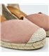 Womens Leather Low Wedged Valencian Espadrilles Padded Insole 1509 Pink, by BluSandal