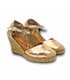 Womens Metallic Leather High Wedged Valencian Espadrilles Padded Insole 1509 Pink Gold, by BluSandal