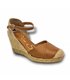 Womens Metallic Leather High Wedged Valencian Espadrilles Padded Insole 1509 Leather, by BluSandal