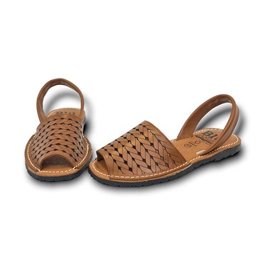 Womens Engraved Leather Menorcan Sandals Padded Insole 2489 Leather, by C. Ortuño