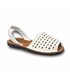 Womens Engraved Leather Menorcan Sandals Padded Insole 2489 White, by C. Ortuño