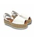 Womens Platform Leather Menorcan Sandals Padded Insole 16201 White, by C. Ortuño