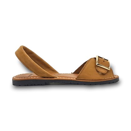 Womens Suede Leather Menorcan Sandals Padded Insole 2437 Camel, by C. Ortuño