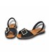 Womens Suede Leather Menorcan Sandals Padded Insole 2437 Black, by C. Ortuño