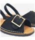 Womens Suede Leather Menorcan Sandals Padded Insole 2437 Black, by C. Ortuño