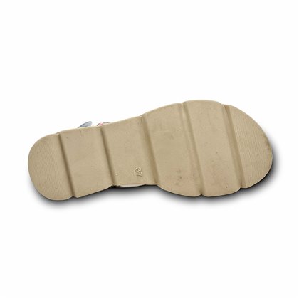 Sandalias Cuña Baja Mujer Piel Plantilla Acolchada Velcro 2020 Blanco, de Blusandal