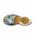 Womens Leather and Fabric Flat Menorcan Sandals Floral Patterns 214 Green, by C. Ortuño