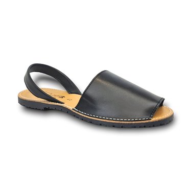 Mens Leather Basic Menorcan Sandals 550C Black, by C. Pisable