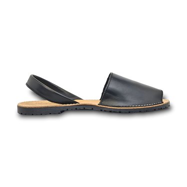Mens Leather Basic Menorcan Sandals 550C Black, by C. Pisable