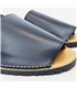 Mens Leather Basic Menorcan Sandals 550C Navy, by C. Pisable