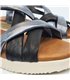 Womens Leather Low Wedged Sandals Padded Insole 800 Lead, by Blusandal
