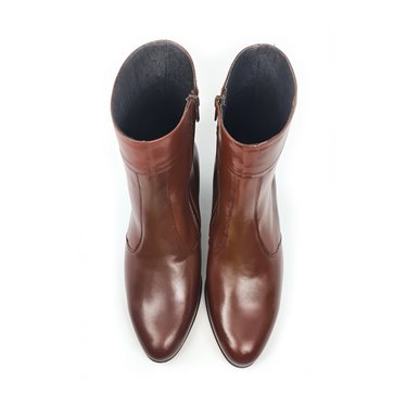 Mens Leather Cuban Heel Ankle Boots Leather Sole Leather Linning 50MY Mahogany, by Moyá