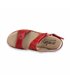 Womens Leather Low Wedged Comfort Sandals Removable Insole and Velcro 1171 Red, by Amelie