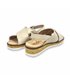 Womens Crossed Vamp Leather Low Wedged Sandals Removable Insole 1206 Beige, by Amelie