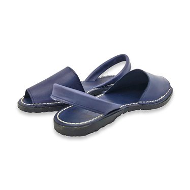 Woman Leather Menorcan Sandals Colour Insole 2010-S Blue, by C. Ortuño