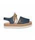 Woman Leather Menorcan Sandals Platform Padded Insole 1244 Navy Blue, by Eva Mañas
