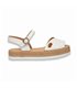 Womens Leather Menorcan Sandals Platform Buckle and Padded Insole 1246 White, by Eva Mañas
