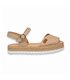 Womens Leather Menorcan Sandals Platform Buckle and Padded Insole 1246 Sand, by Eva Mañas