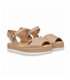 Womens Leather Menorcan Sandals Platform Buckle and Padded Insole 1246 Sand, by Eva Mañas